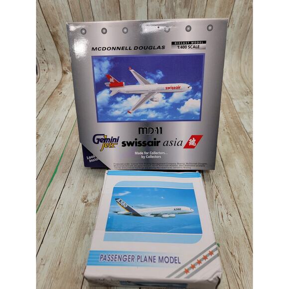 Gemini Jets 1:400 MD-11 Swissair Asia HB-IWG & Passenger Plane A380 Diecast New - Picture 1 of 8